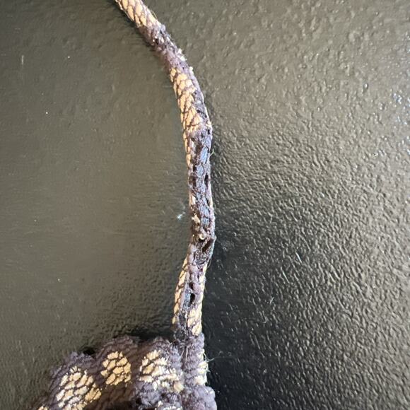 Hugo Buscati Mini Dress Medium Brown Lace Dark Fairy Babydoll Goth Y2K Vtg USA - Picture 8 of 11